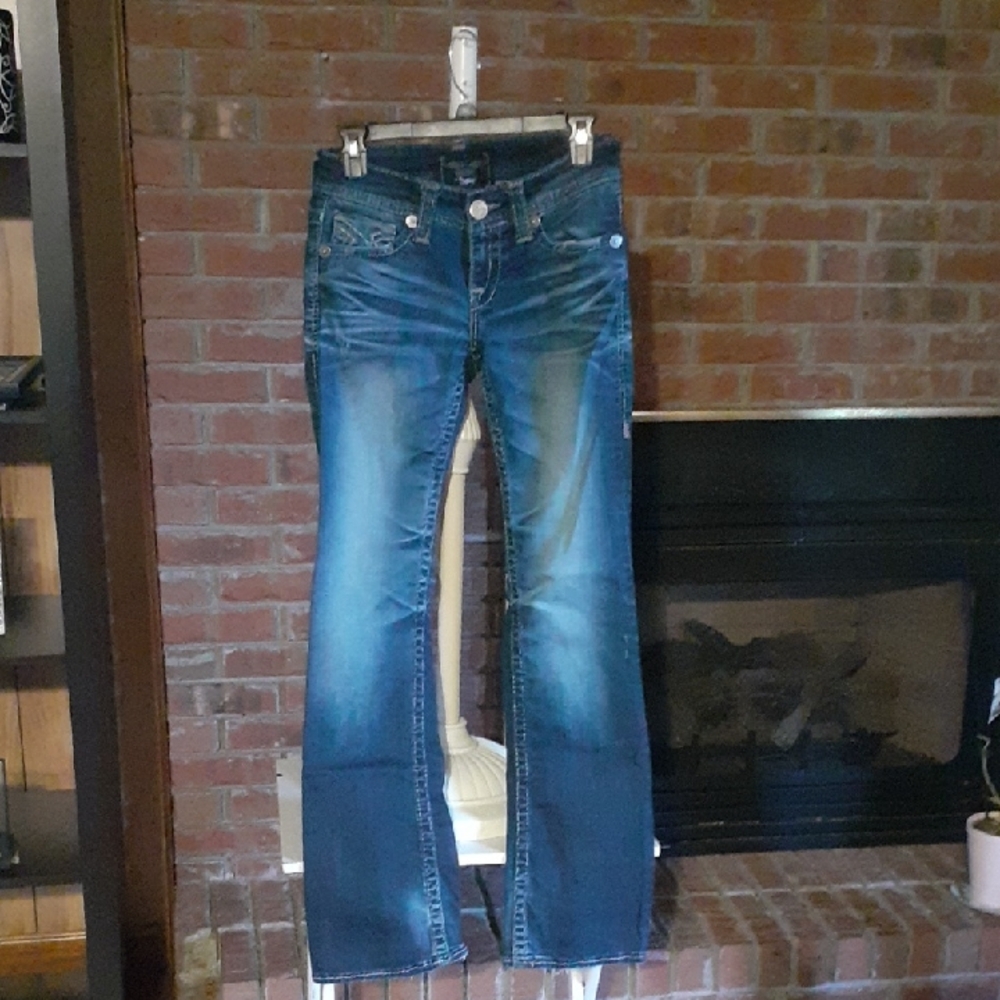 Big Star Blue Boot Cut Jeans with Vintage Wash
